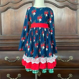 Girls ONLY LITTLE ONCE Blue Floral Dress Size 6